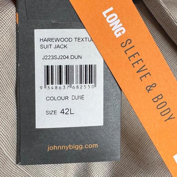 Johnny Bigg Harewood Textured Dune Suit Jacket Big & Tall Men's Size 42L - Picture 8 of 8